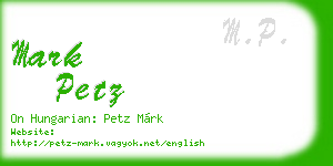 mark petz business card